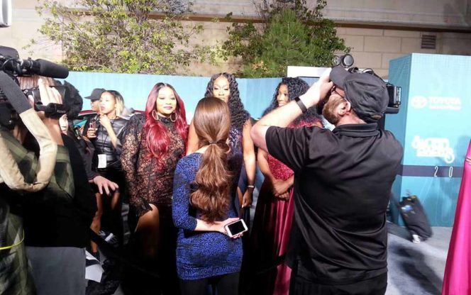 Levy production crew filming interviews BET soul train awards
