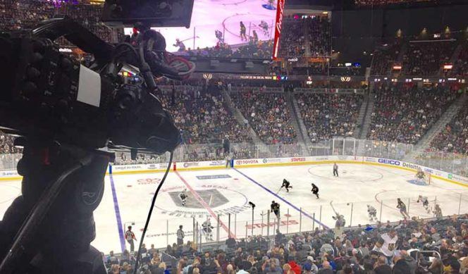 Levy Production crew filming Vegas Knights