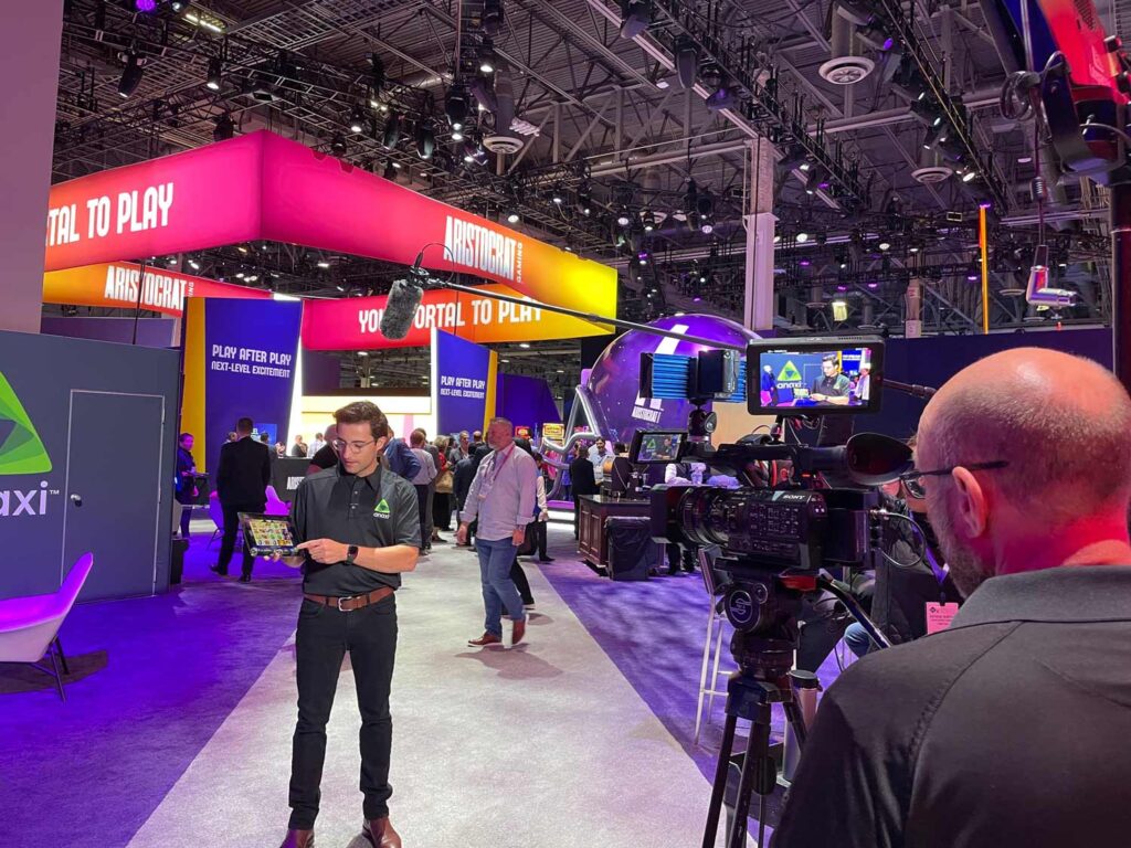 Levy Production Group cameraman covering the Las Vegas convention