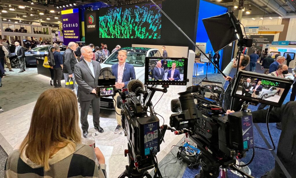 Levy Production Group camera crew filming at Las Vegas convention