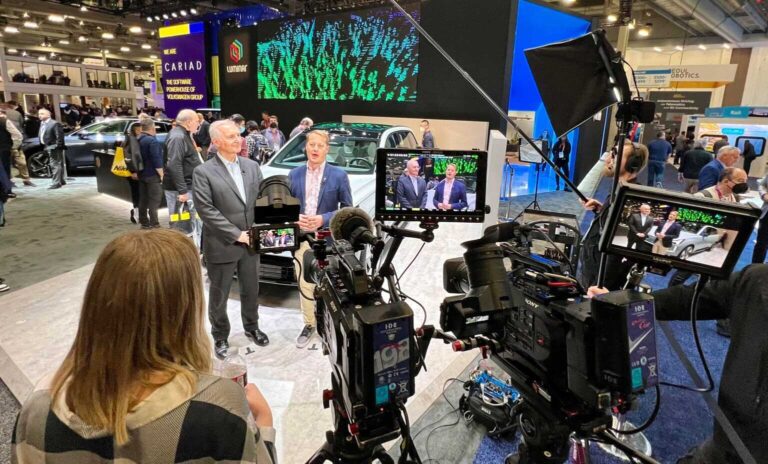 Levy team filming a convention video