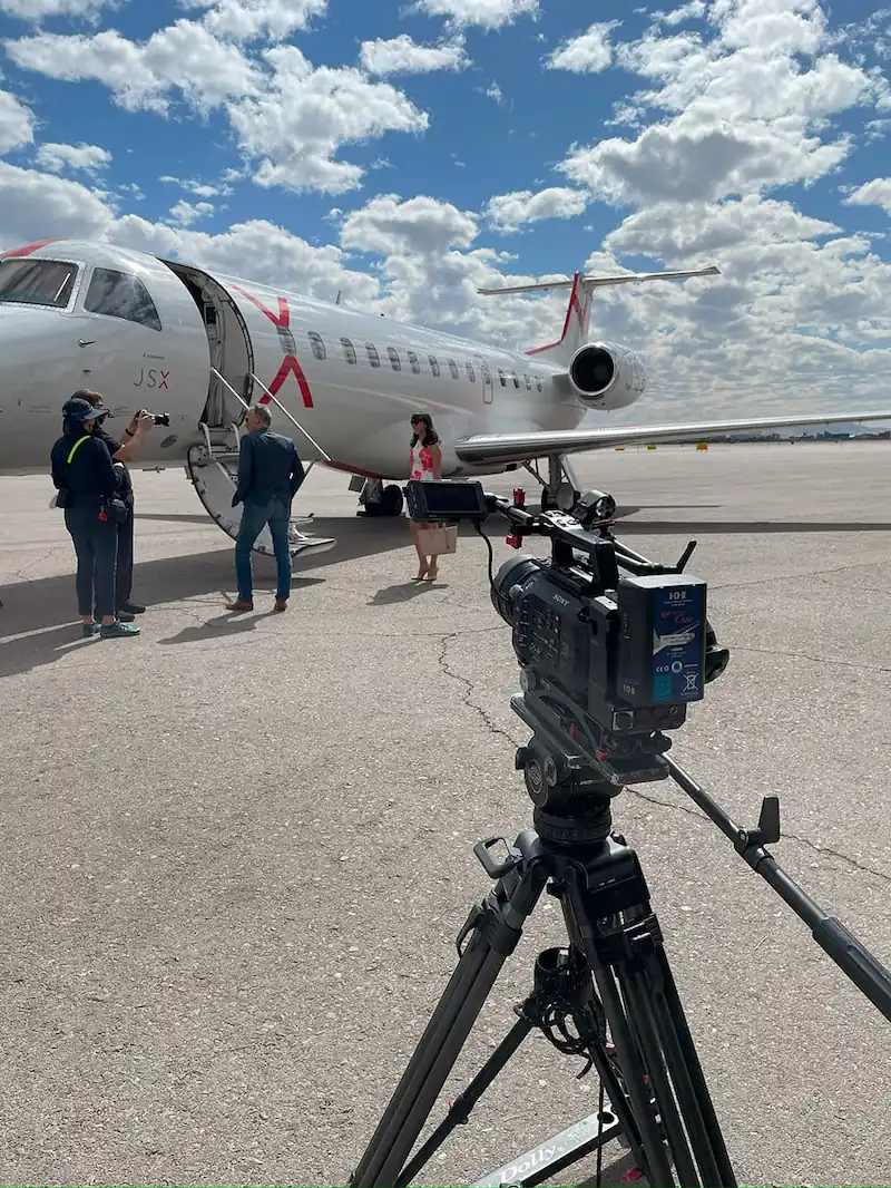 photos being taken of a plane at the National Business Aviation Association, Inc. (NBAA) in Las Vegas